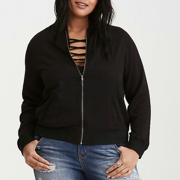 torrid Jackets & Blazers - Torrid RAYON TWILL ZIP JACKET